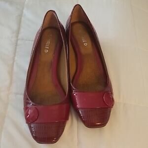 Michelle D. Ferrari Red Elenor low heel shoes 8M WITH box vintage 1950 style